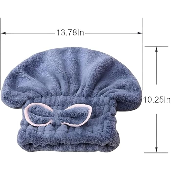 Microfiber Hair Drying Caps, 2 Pack, Super Soft and Absorbent, Quick Drying, Hair Wrap, Shower Cap for Girls and Women (Multicolor) - Image 4